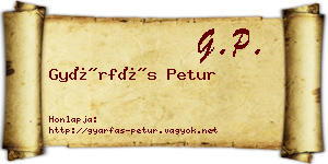 Gyárfás Petur névjegykártya
